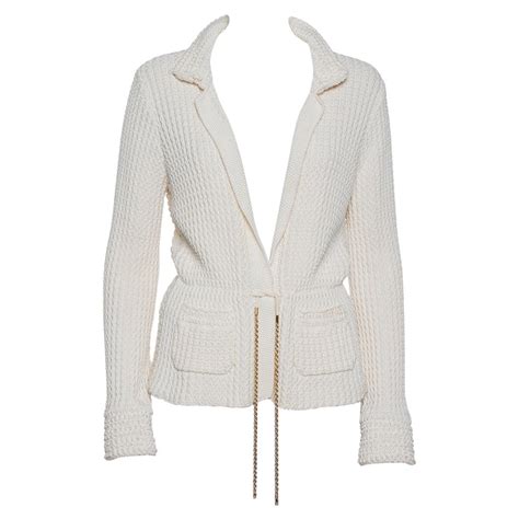 cream chanel sweatshirt vintage|Chanel cashmere cardigan sweaters.